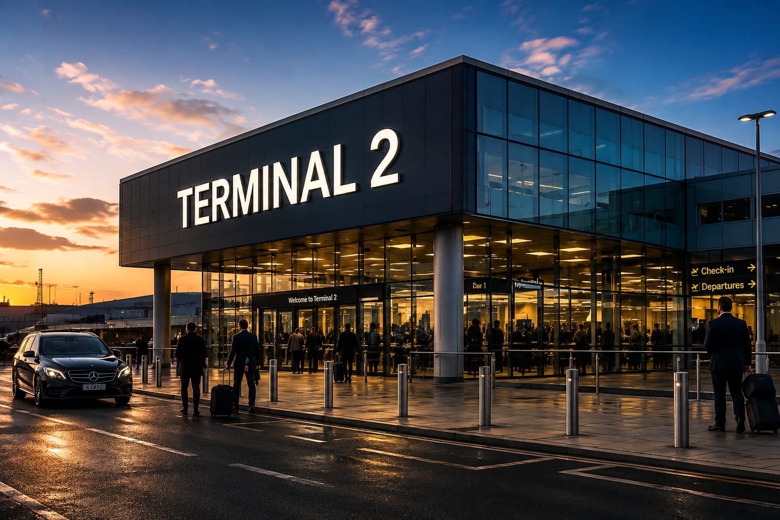 Business traveller meeting chauffeur at Manchester Airport 2